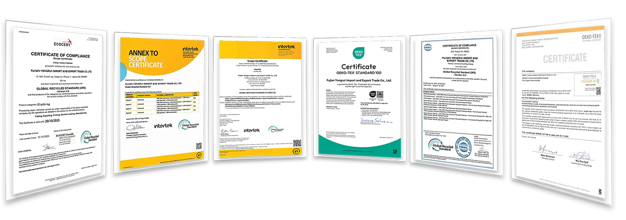 Yongrui Product Certificate