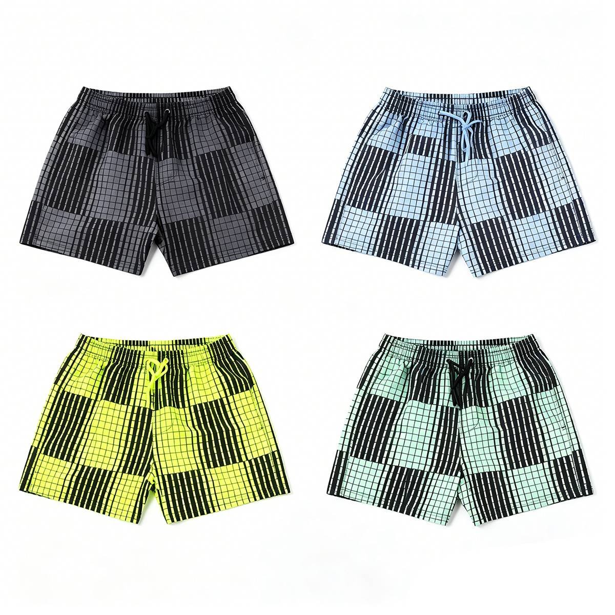 Men's plaid beach shorts-1