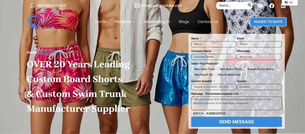 Yongrui Best Board Shorts Manufacturers