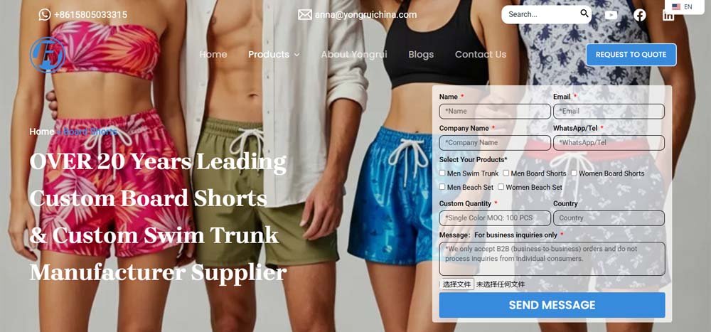 Wholesale Board Shorts Suppliers Yongrui