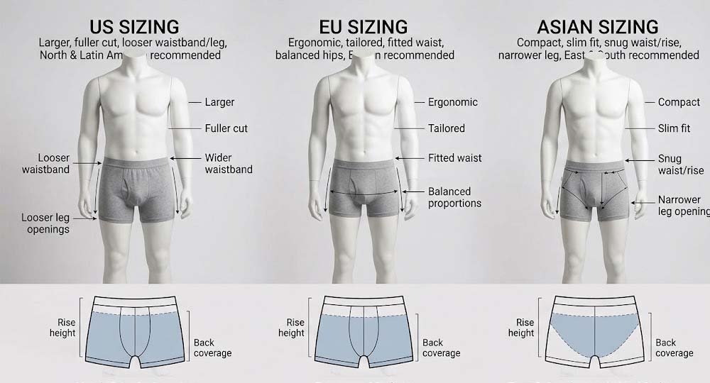 Mens Underwear Manufacturer Size Differences